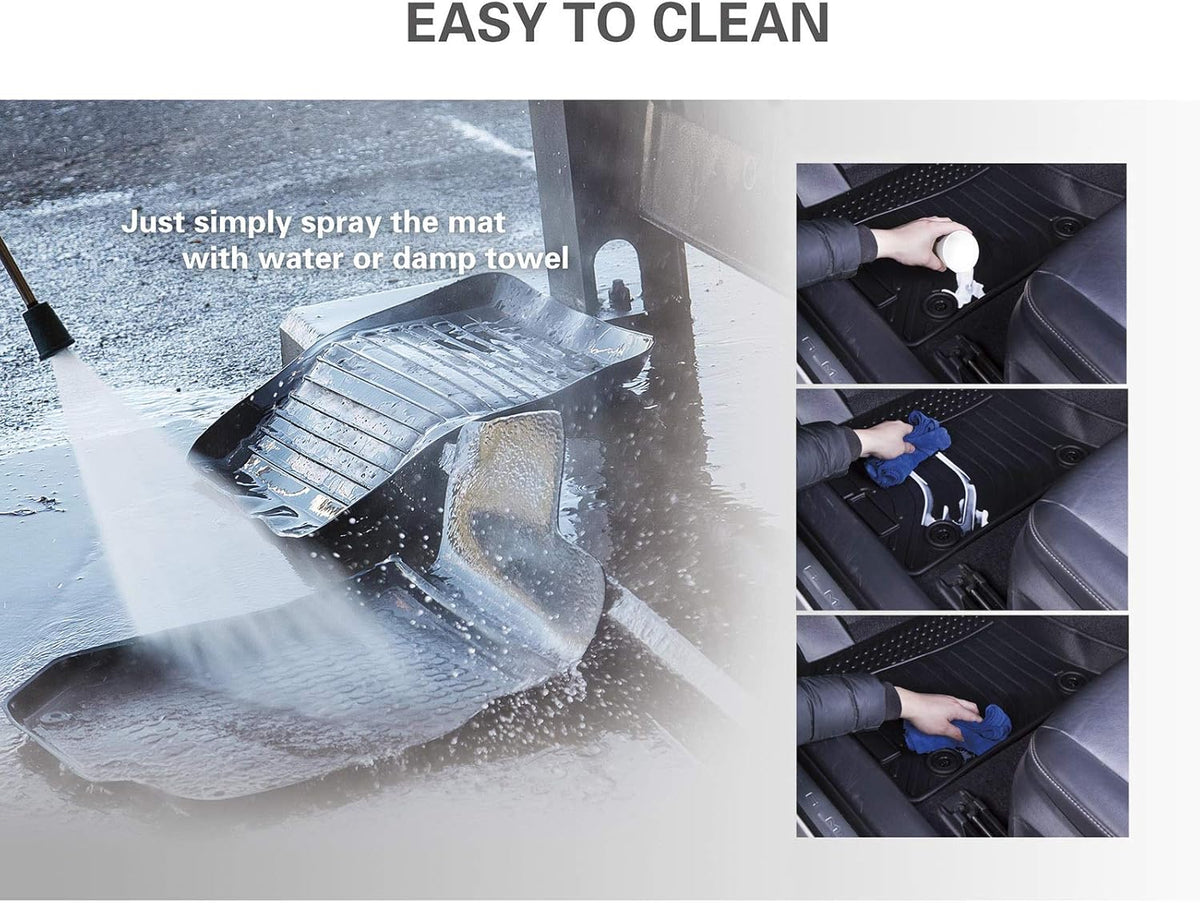 Black Waterproof Car Floor Mats Full Set V221485