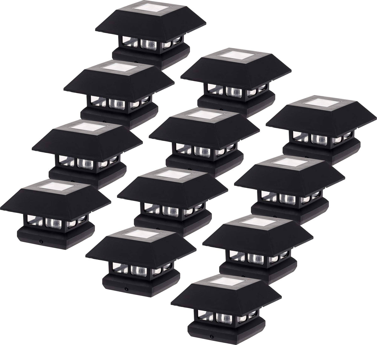 12 Pack Solar Powered LED Post Cap Light W30449