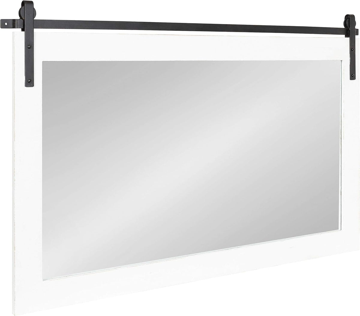 White Wood Framed Wall Mirror V7331