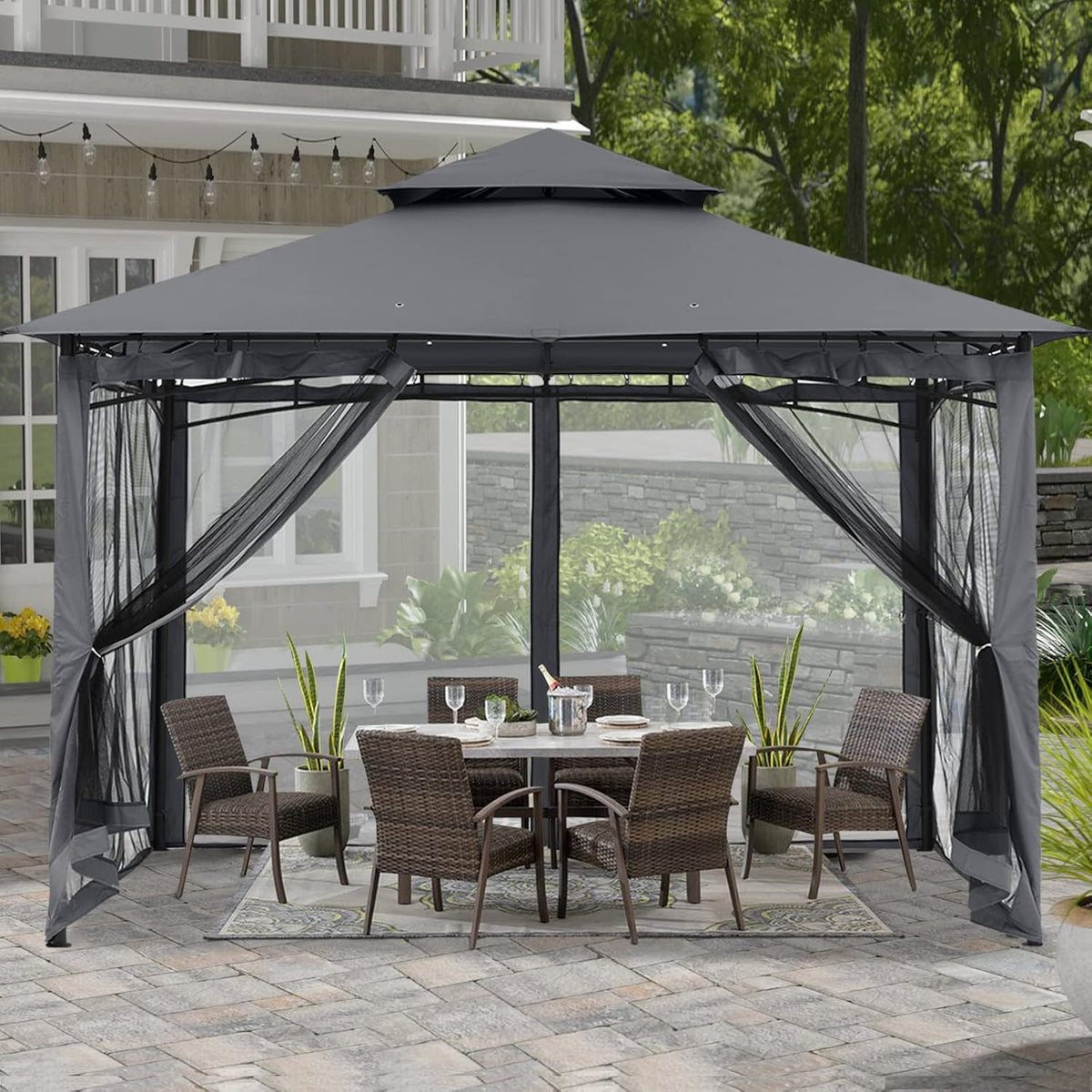 10x12 Gazebo with Netting S481120
