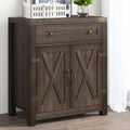Rustic Oak Storage Cabinet with Drawer and 2 Doors T595