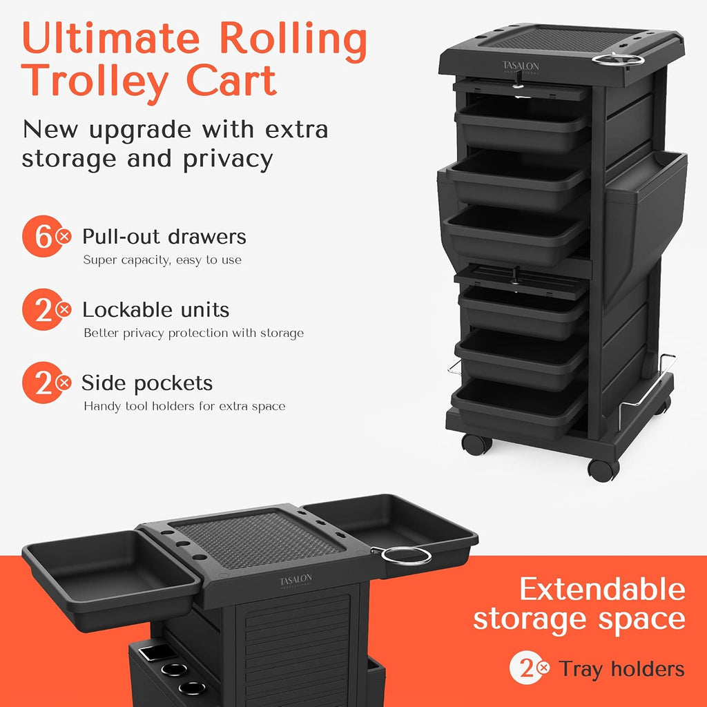 Salon Trolley Cart with 6 Trays Y641739