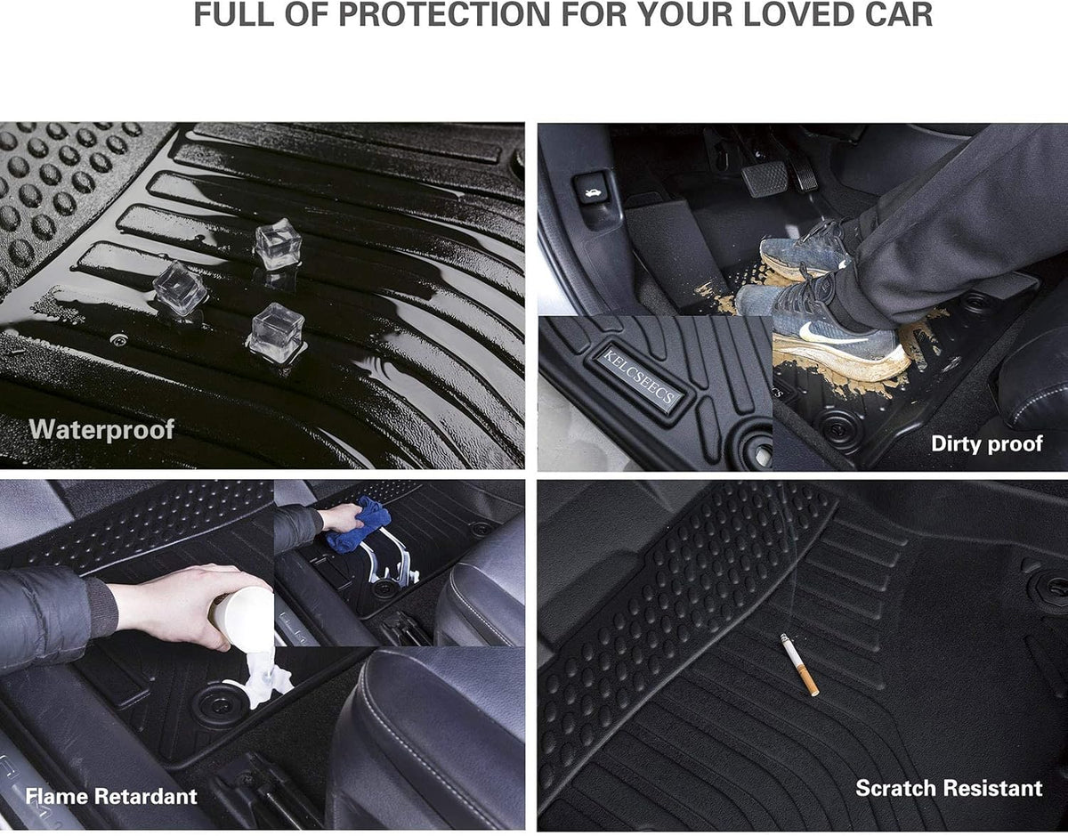 Black Waterproof Car Floor Mats Full Set V221485