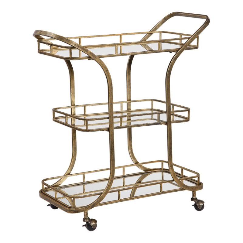 Antique Gold Serving Cart X473