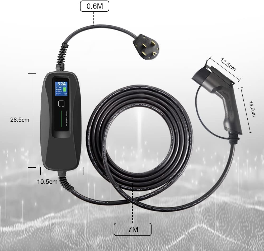 Level 2 32 Amp Portable EV Charger with 25ft Cable C6606