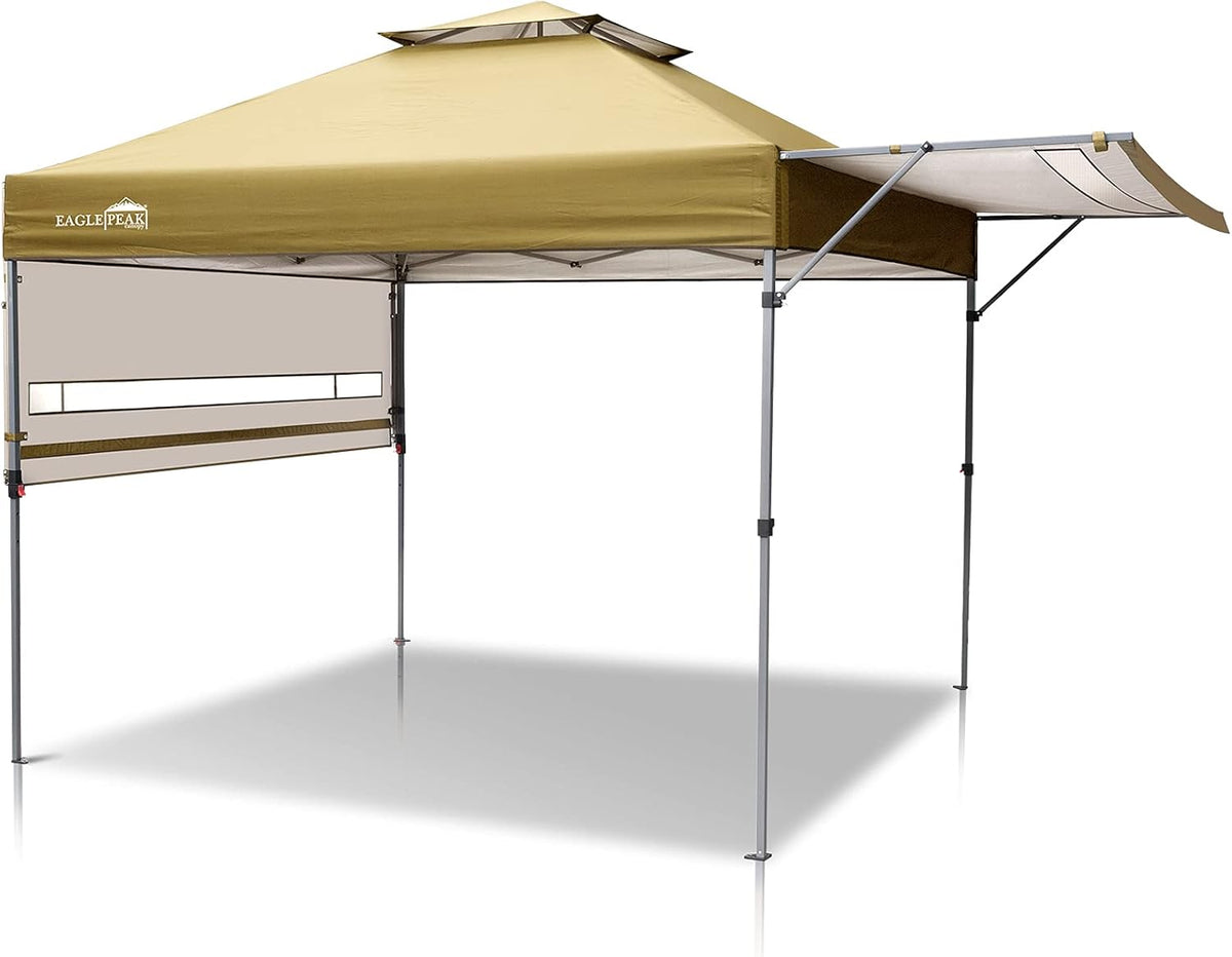 17' x 10' Pop up Gazebo Canopy Tent with Dual Half Awnings N7299