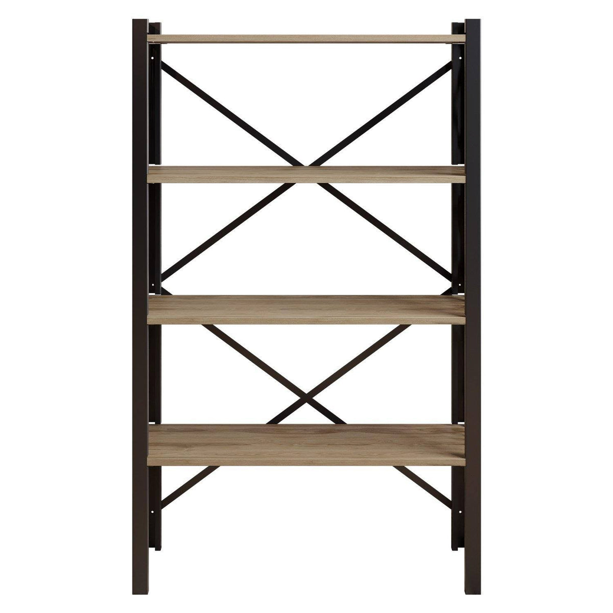 Tall Metal Wood Accent Bookcase H214