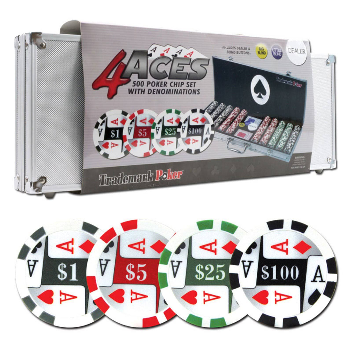 500 11.5g Poker Chip Set with Aluminum Case G38940
