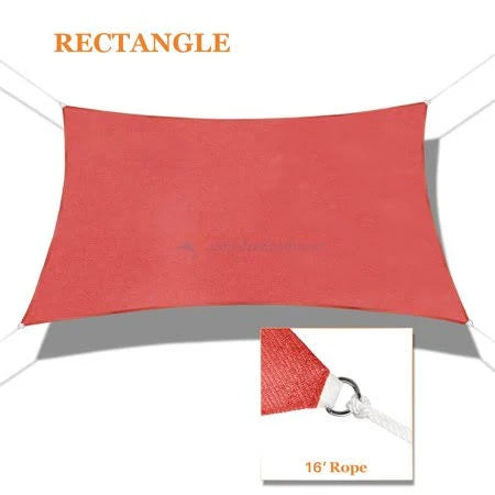 17 x 17 Sun Shade Sail Square Permeable Canopy Red C99547