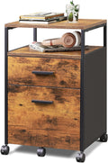 2 Drawer Wood File Cabinet with Storage Shelf J66916