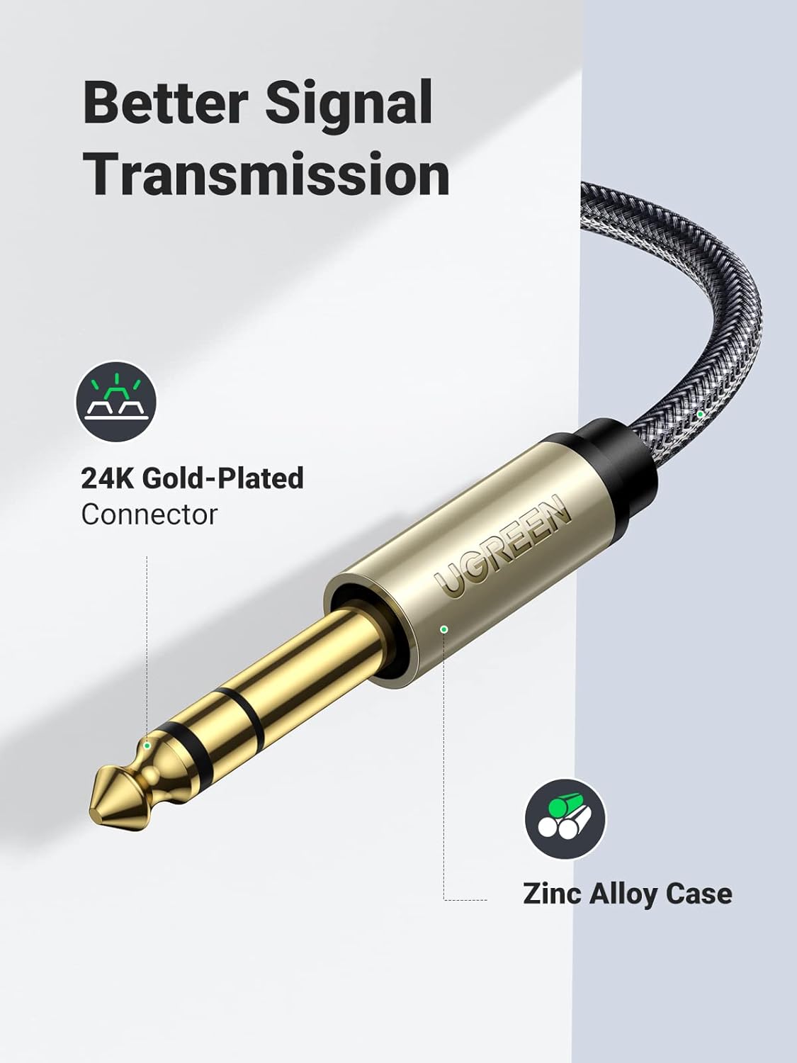 6.35mm to 3.5mm TRS Stereo Audio Cable 6FT T15956