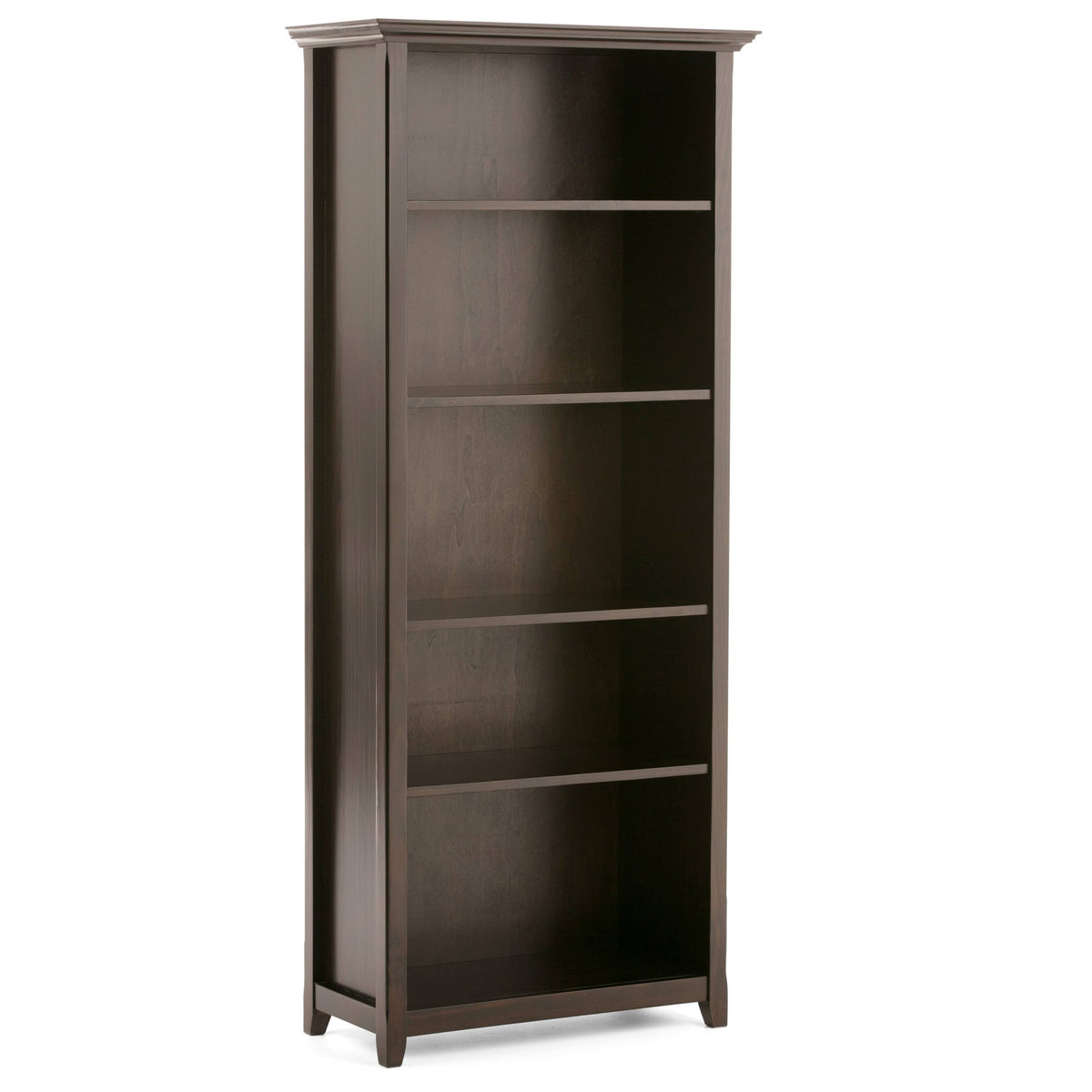 White 5 Shelf Solid Wood Bookcase L30090