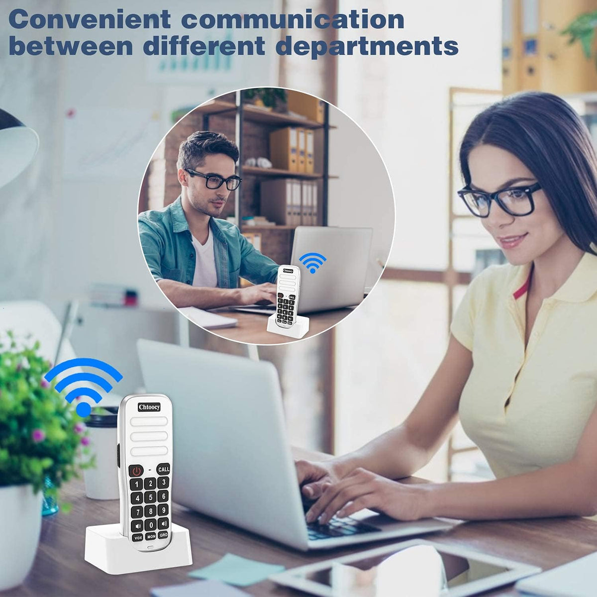 Rechargeable Wireless Intercom System 5280 Feet 10 Channel 4 Packs White A115113