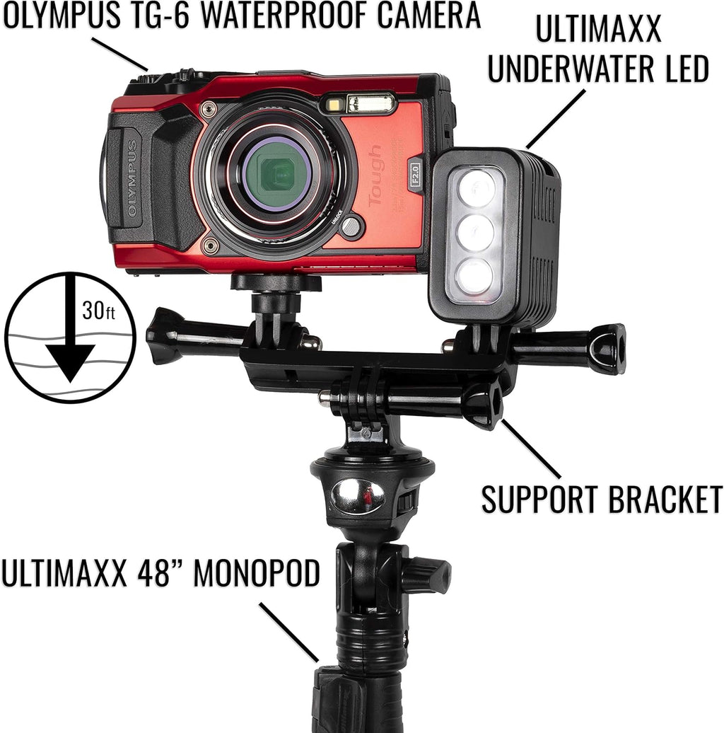 Red Digital Camera with Underwater LED Light and Carrying Case B9106