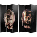 6 ft Tall Double Sided Buddha Canvas Room Divider Q697292