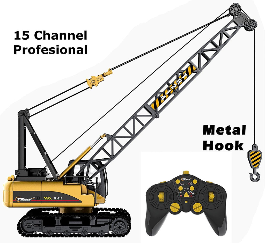 15 Channel 1:14 Scale Battery Powered RC Construction Toy Crane E32569
