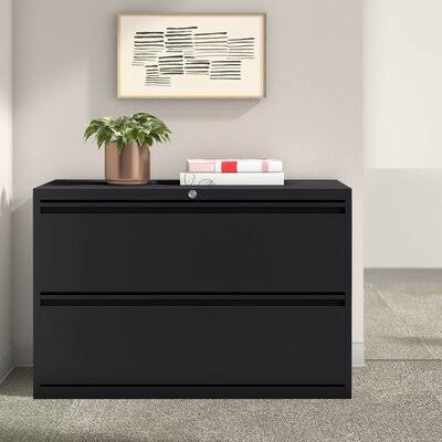 2-Drawer Lateral Filing Cabinet Black Y557
