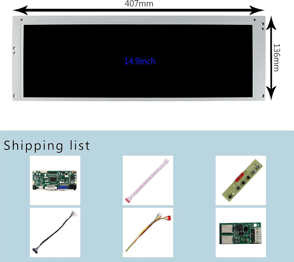 14.9 in 1280X390 LCD Screen with LCD Controller Board K19824