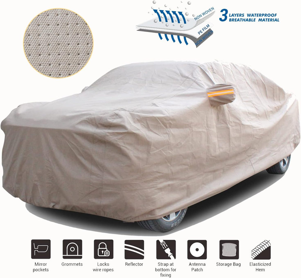 Waterproof Windproof Truck Car Cover with Straps Pack of 2 D120324