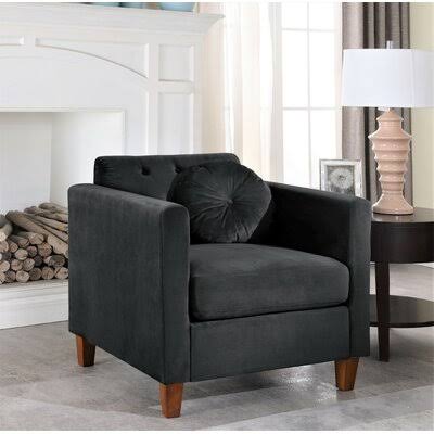Black Tufted Velvet Armchair O8004
