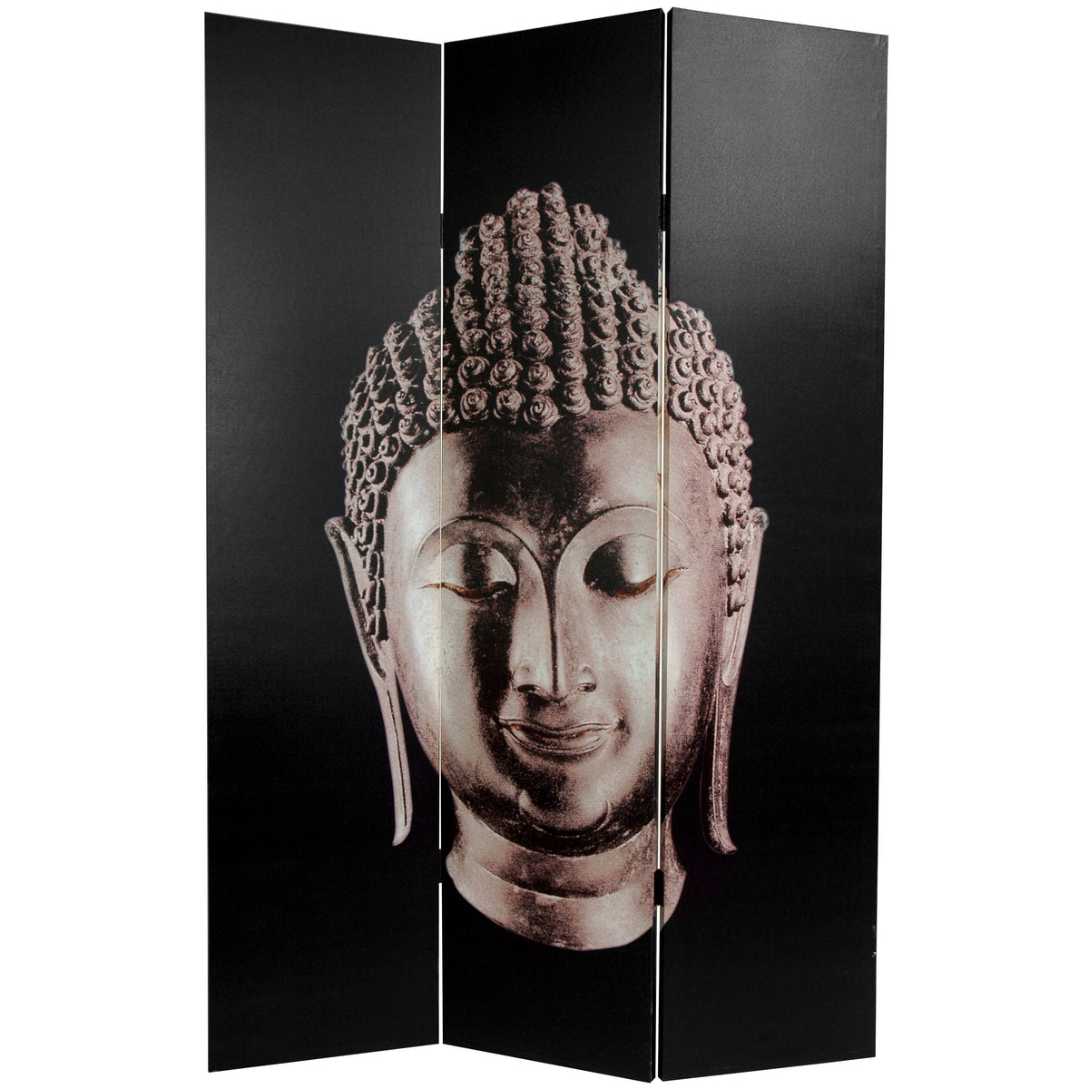 6 ft Tall Double Sided Buddha Canvas Room Divider Q697292