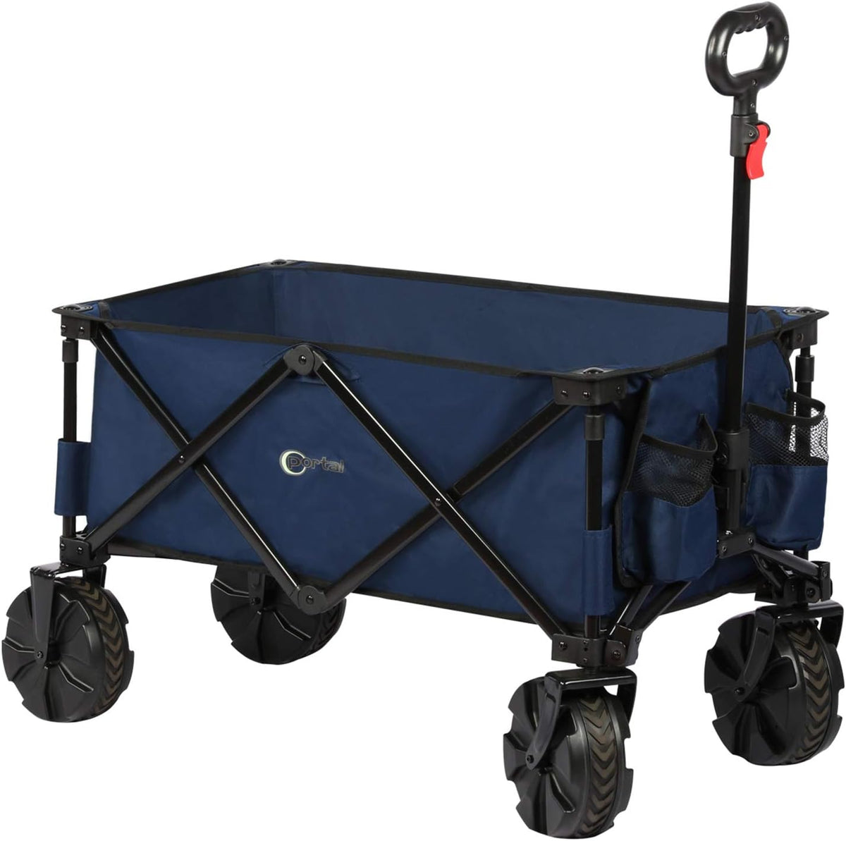 Blue Collapsible Folding Utility Wagon Cart with 8 inches Wheels P62418