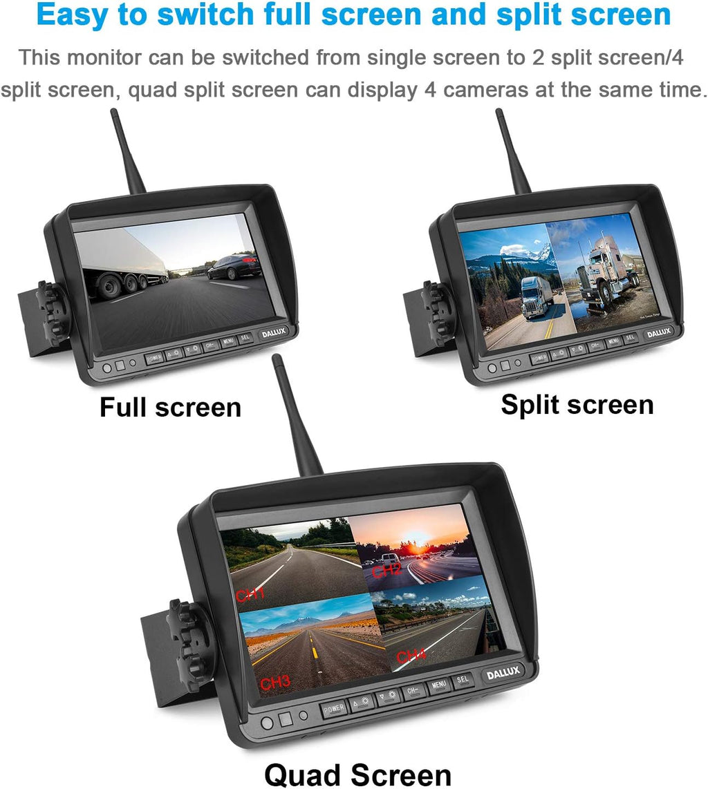 Digital Wireless Backup Camera with 7 inch DVR Monitor Y72114