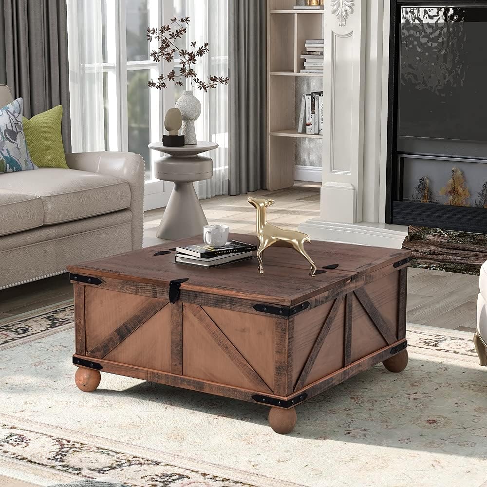 Gray Wood Coffee Table with Drawer and Storage Shelf H991432