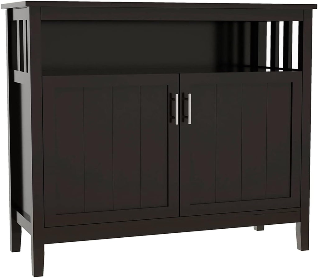 White Buffet Cabinet with 2 Doors and Adjustable Shelf I5621