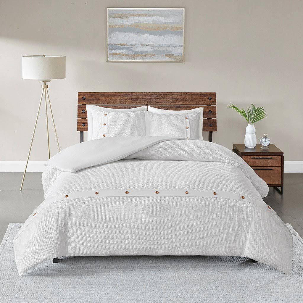 3 Piece Cotton Waffle Weave Duvet Cover Set Z2898