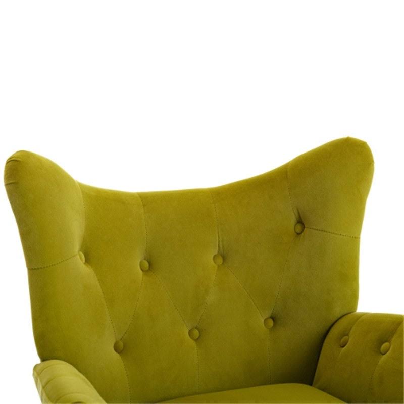 Velvet Accent Chair Armchair with Wooden Legs M5633