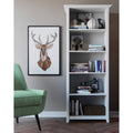 White 5 Shelf Solid Wood Bookcase L30090
