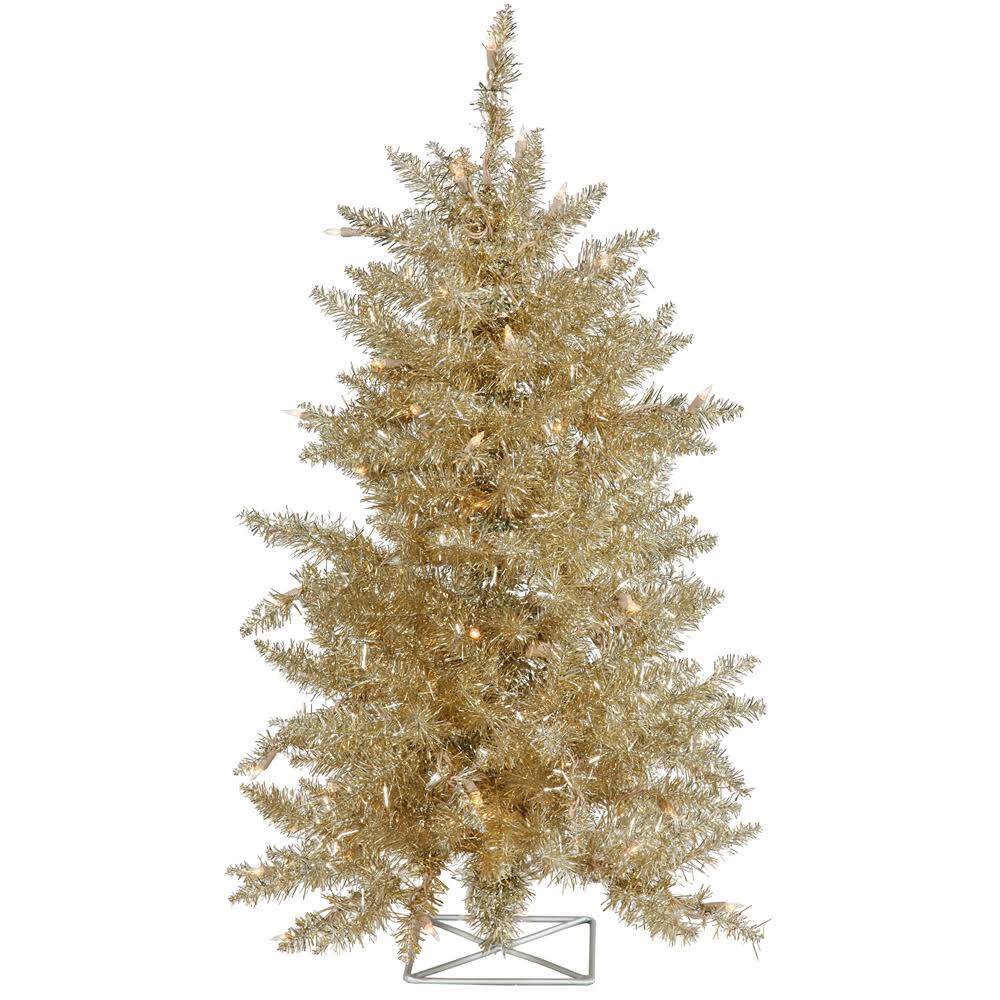 Champagne Artificial Christmas Tree with 70 Clear Lights J425
