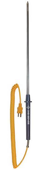 Type-K Thermocouple Probe, 24 inch L x 0.25 inch Dia, 5 Feet Cable M33674