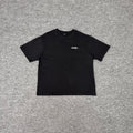 Derschutze Black Minimal Script Signature Chest‑Print Boxy Short‑Sleeve Tee