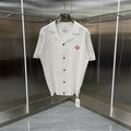 Casablanca Ribbed Knit Button-Down Shirt - White