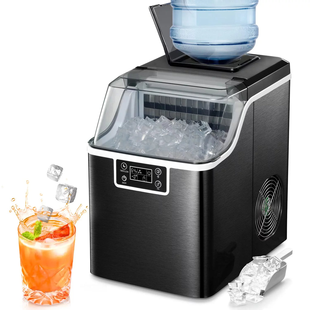 44Lbs/24H Self-Cleaning Portable Compact Ice Maker with Ice Scoop & Basket P802