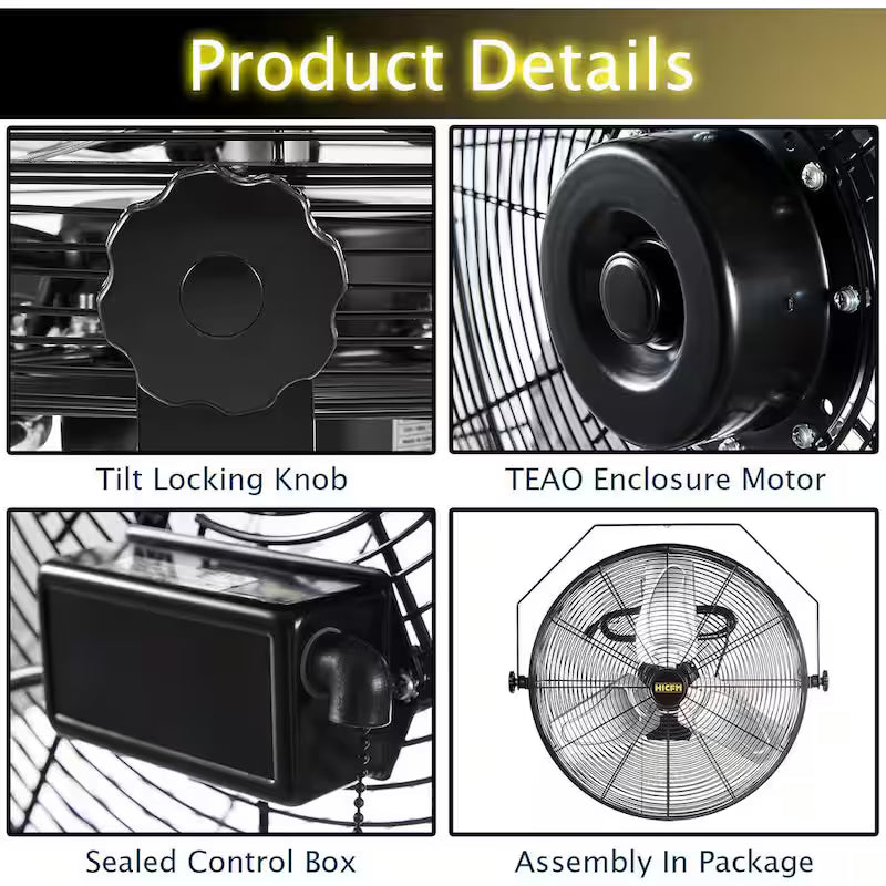 Yellow 2 Speeds 24 in. Wall Fan Y7552
