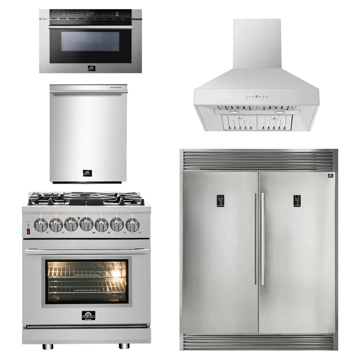 30 Dual Fuel Range, 30 Range Hood, 60 Refrigerator, Dishwasher, Microwave Drawer N533419
