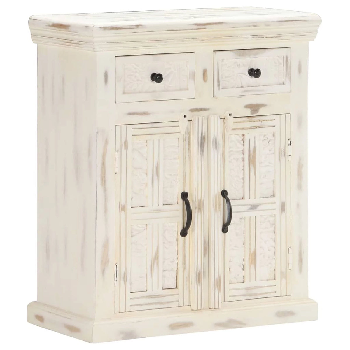Mango Wood Storage Cabinet with 2 Drawers and 2 Doors W548512