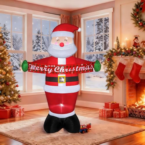 7FT Christmas Inflatable Santa Claus with Built-in LED Lights I977753