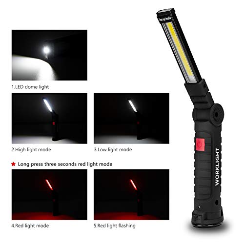 2 Pack Rechargeable LED Work Lights with Magnetic Base M950128