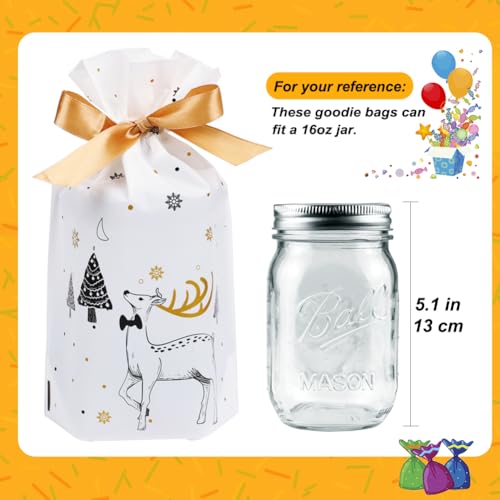 30 Pc Foil Drawstring Christmas Gift Bags Assorted Sizes R19425