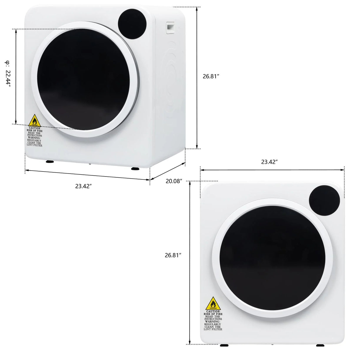 Electric Portable Laundry Dryer 13.2LBS White J24863