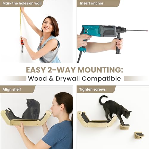 Wall Mounted Cat Furniture Set of 3 G438