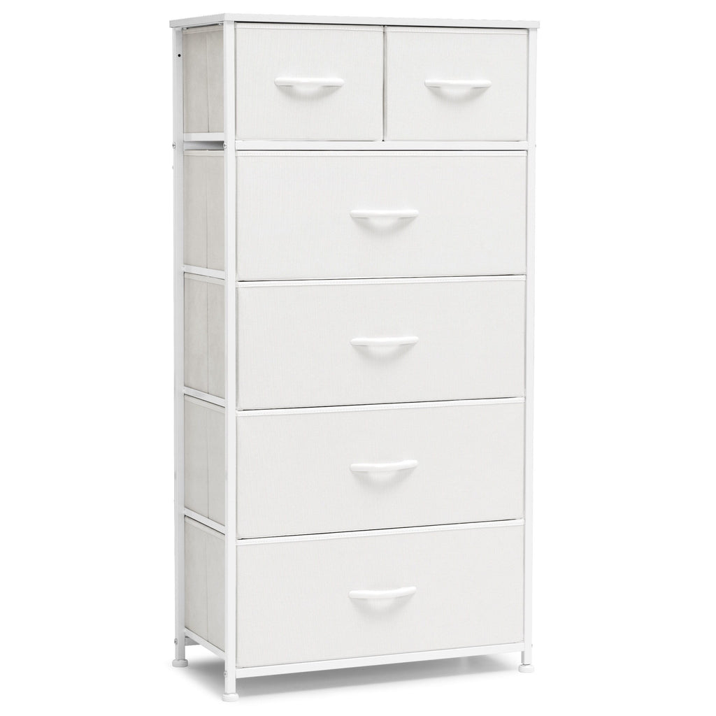 White 6 Drawer Wood Dresser V66447