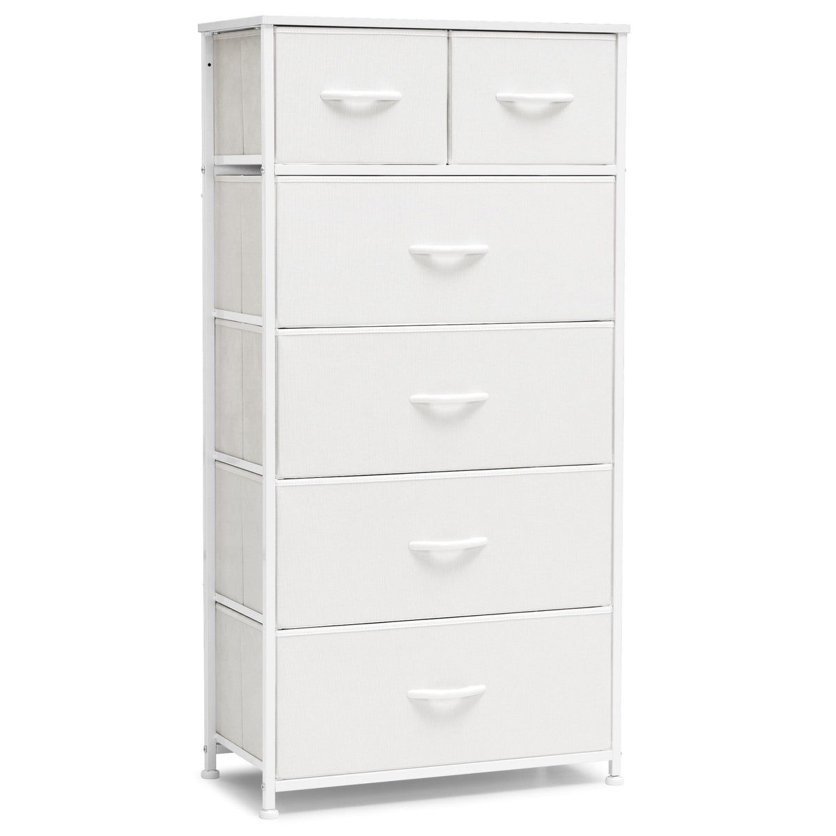 White 6 Drawer Wood Dresser V66447