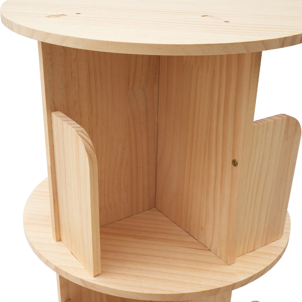 3 Layer 360 Rotating Solid Wood Bookshelf W5906