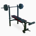 Adjustable Weight Bench with Rack and 90 lb Vinyl Weight Set J9293