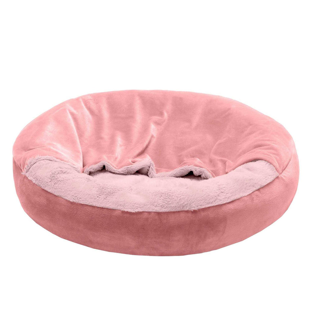 Velvet Faux Fur Hooded Donut Bed Y2760